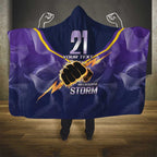 NRL Storm Custom Hooded Blanket Minimalism Style
