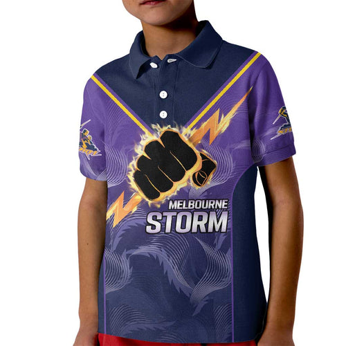 NRL Storm Custom Kid Polo Shirt Minimalism Style