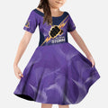 NRL Storm Custom Kid Short Sleeve Dress Minimalism Style
