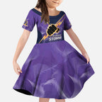 NRL Storm Custom Kid Short Sleeve Dress Minimalism Style