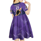 NRL Storm Custom Kid Short Sleeve Dress Minimalism Style