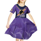 NRL Storm Custom Kid Short Sleeve Dress Minimalism Style