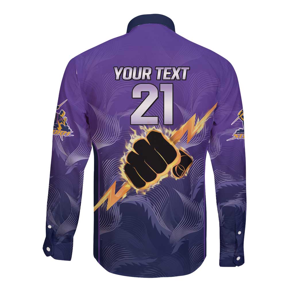 NRL Storm Custom Long Sleeve Button Shirt Minimalism Style