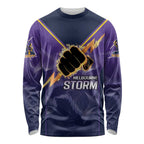 NRL Storm Custom Long Sleeve Shirt Minimalism Style