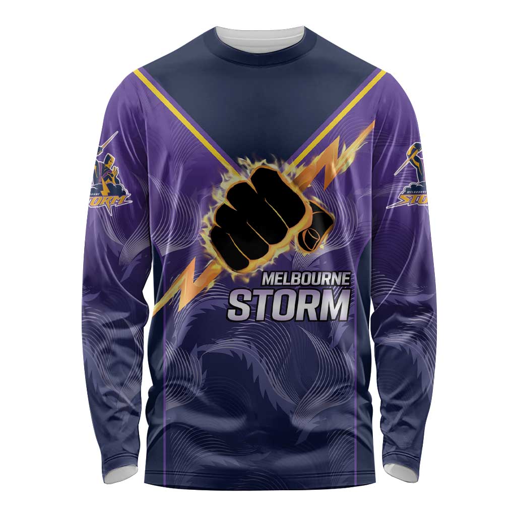 NRL Storm Custom Long Sleeve Shirt Minimalism Style