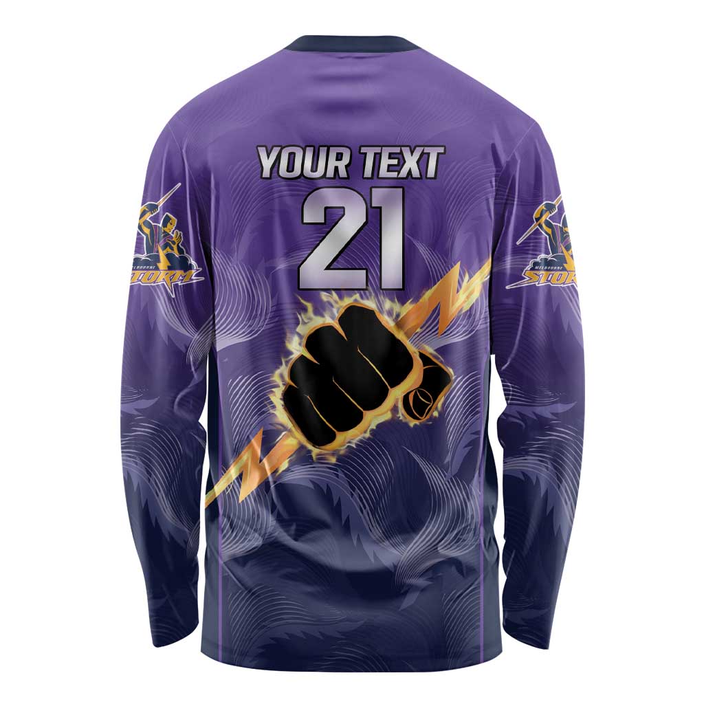 NRL Storm Custom Long Sleeve Shirt Minimalism Style