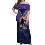 NRL Storm Custom Off Shoulder Maxi Dress Minimalism Style