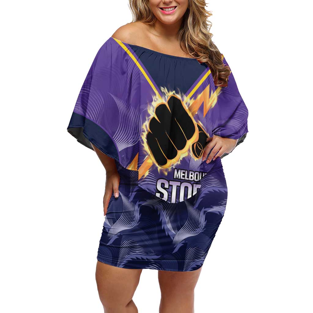 NRL Storm Custom Off Shoulder Short Dress Minimalism Style