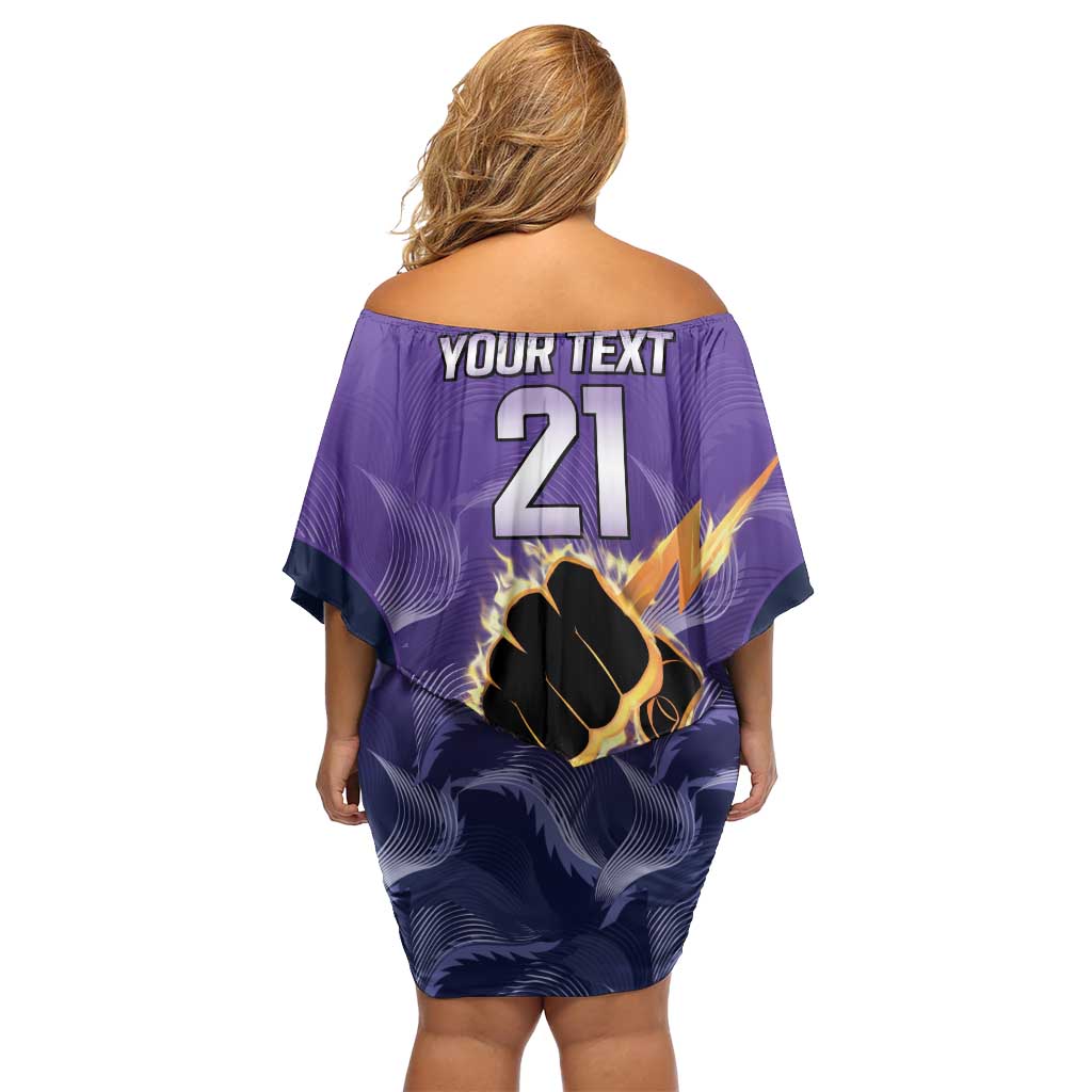 NRL Storm Custom Off Shoulder Short Dress Minimalism Style