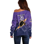 NRL Storm Custom Off Shoulder Sweater Minimalism Style