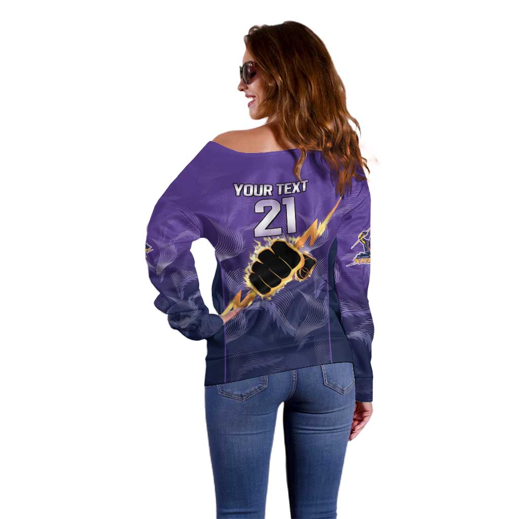 NRL Storm Custom Off Shoulder Sweater Minimalism Style