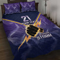 NRL Storm Custom Quilt Bed Set Minimalism Style