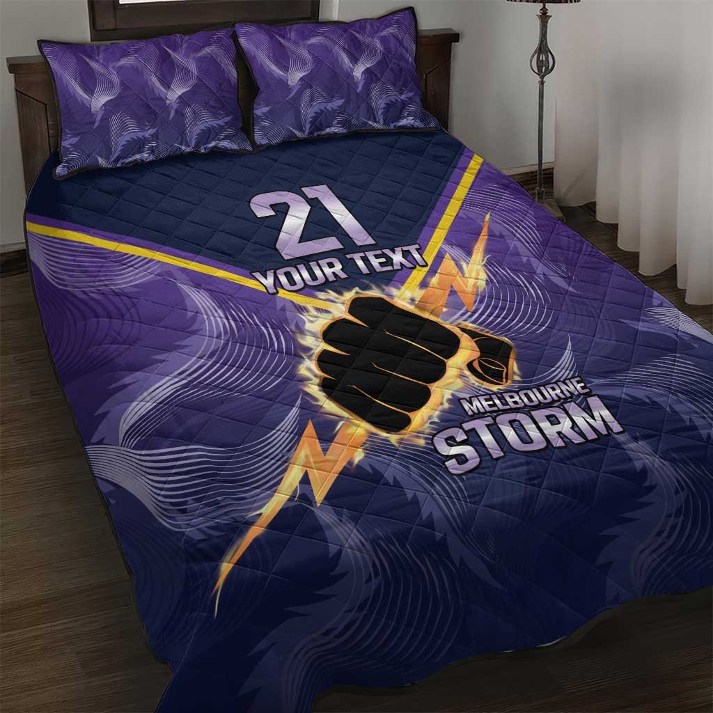 NRL Storm Custom Quilt Bed Set Minimalism Style