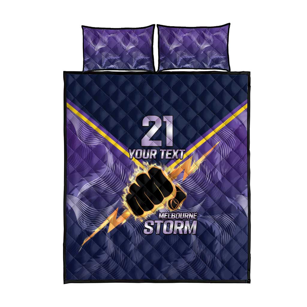 NRL Storm Custom Quilt Bed Set Minimalism Style