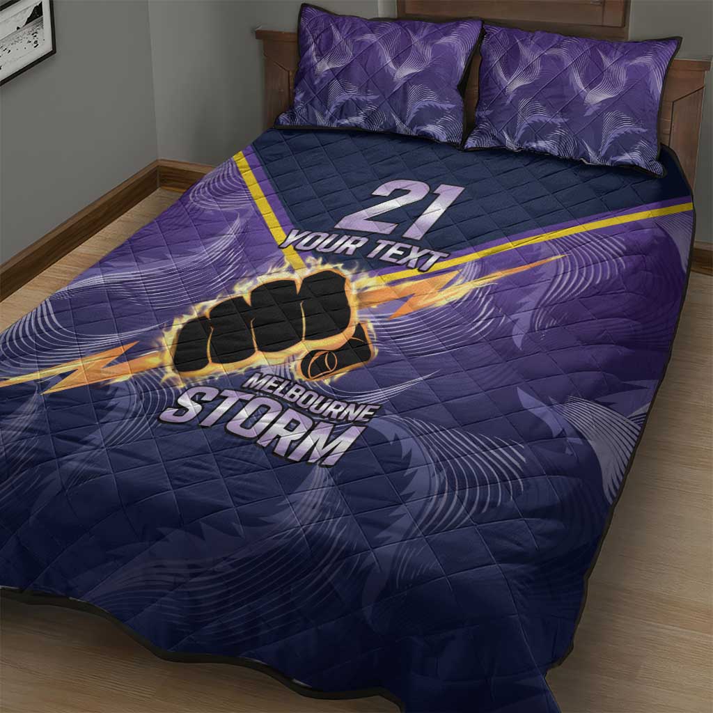 NRL Storm Custom Quilt Bed Set Minimalism Style