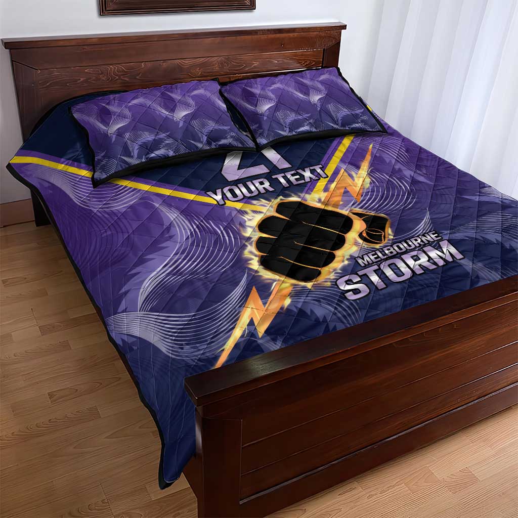 NRL Storm Custom Quilt Bed Set Minimalism Style