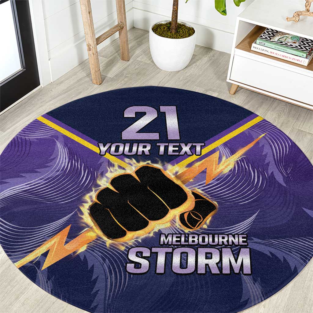 NRL Storm Custom Round Carpet Minimalism Style