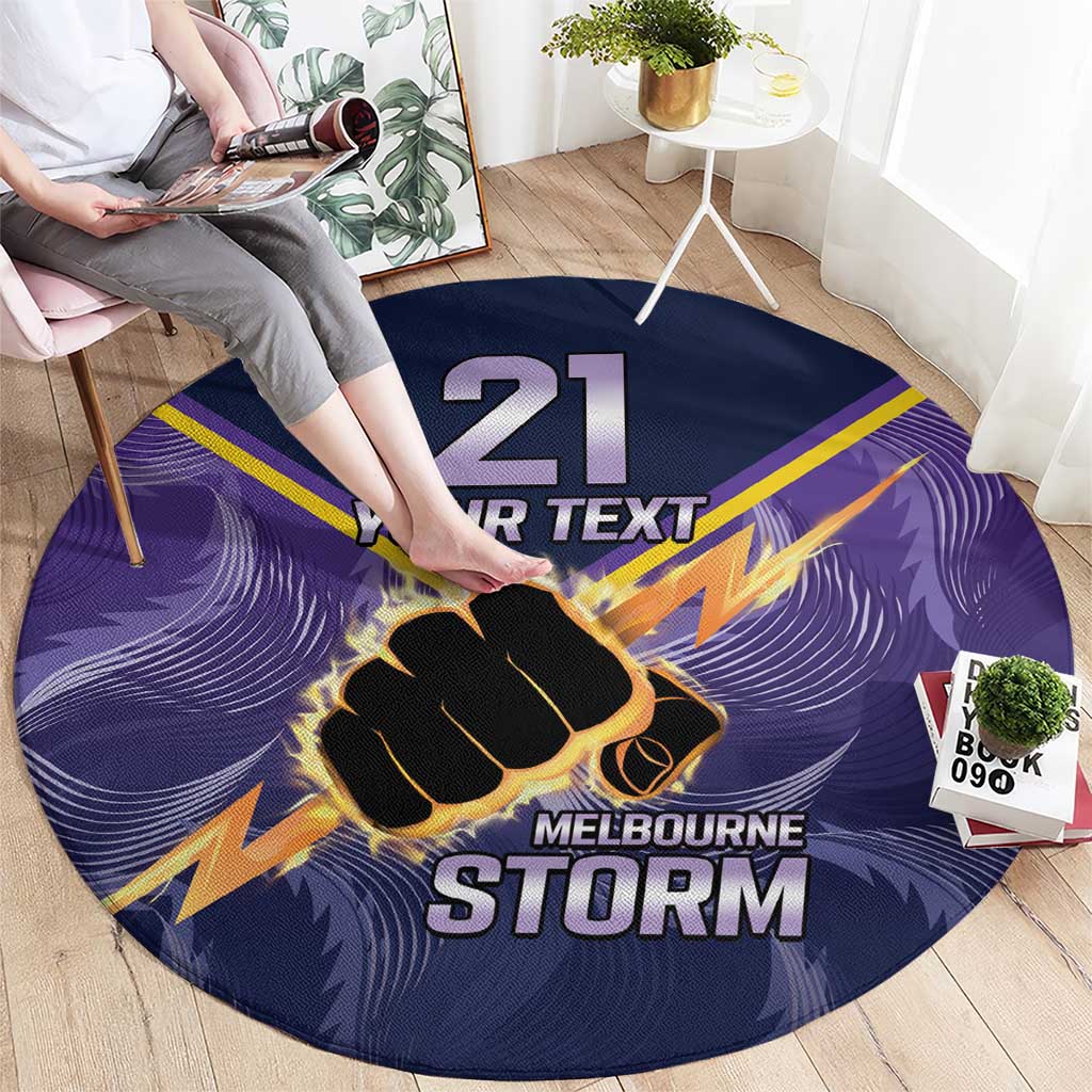 NRL Storm Custom Round Carpet Minimalism Style