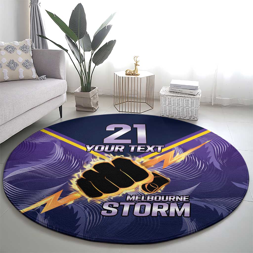 NRL Storm Custom Round Carpet Minimalism Style