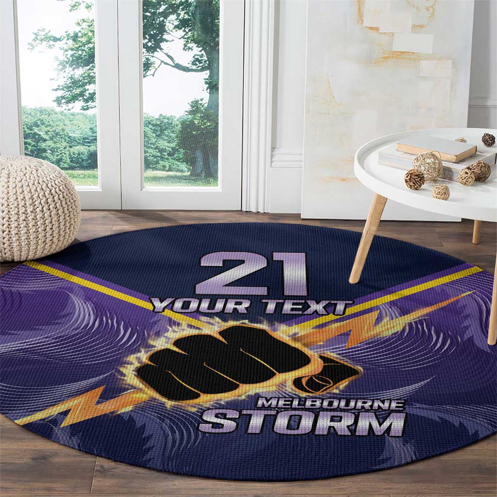 NRL Storm Custom Round Carpet Minimalism Style
