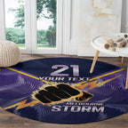 NRL Storm Custom Round Carpet Minimalism Style