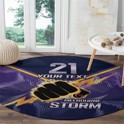 NRL Storm Custom Round Carpet Minimalism Style