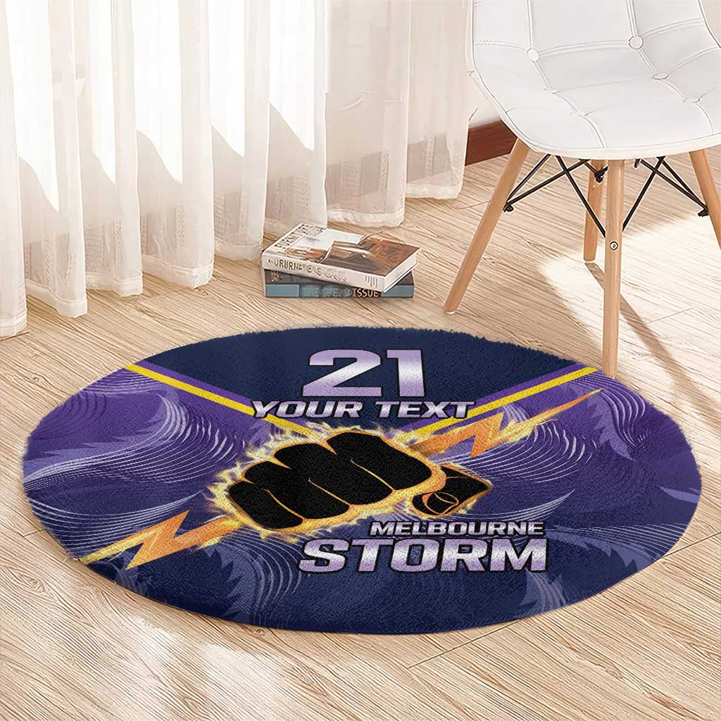 NRL Storm Custom Round Carpet Minimalism Style
