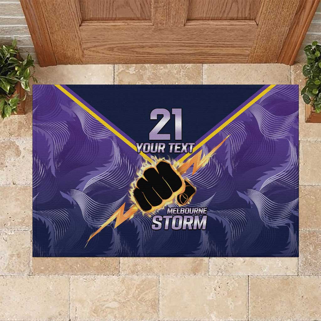 NRL Storm Custom Rubber Doormat Minimalism Style