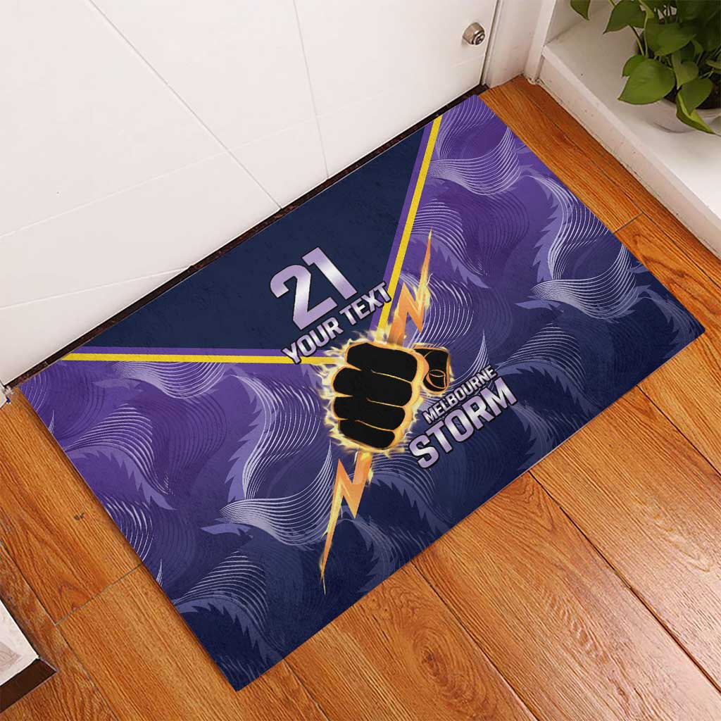 NRL Storm Custom Rubber Doormat Minimalism Style