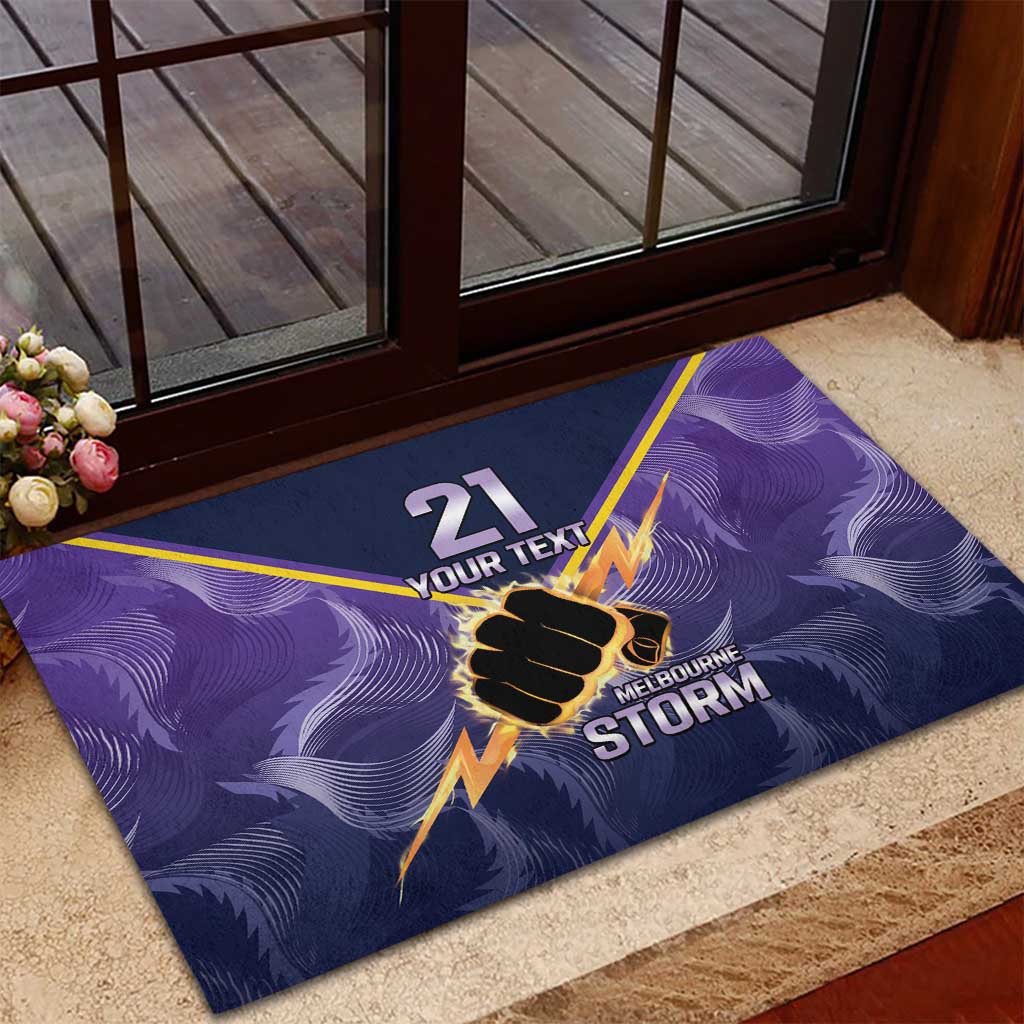 NRL Storm Custom Rubber Doormat Minimalism Style