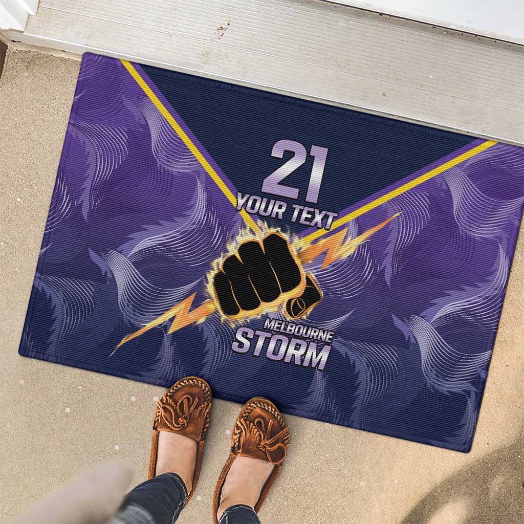 NRL Storm Custom Rubber Doormat Minimalism Style