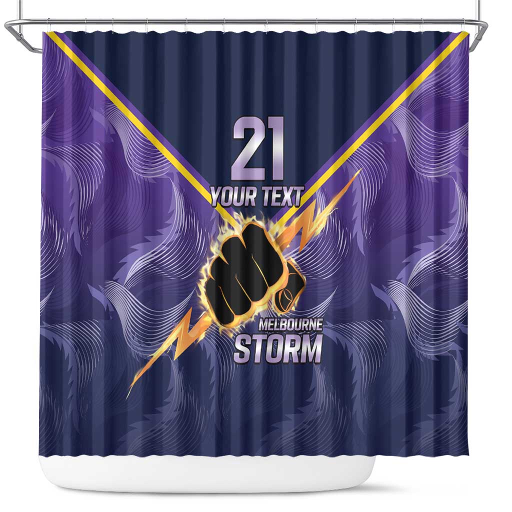 NRL Storm Custom Shower Curtain Minimalism Style