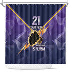 NRL Storm Custom Shower Curtain Minimalism Style