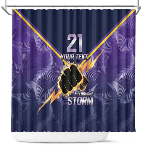 NRL Storm Custom Shower Curtain Minimalism Style