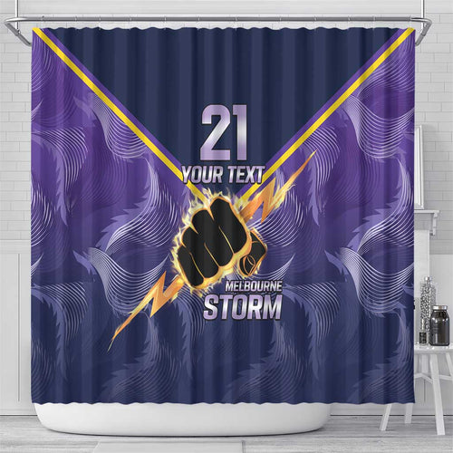 NRL Storm Custom Shower Curtain Minimalism Style