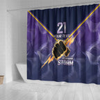 NRL Storm Custom Shower Curtain Minimalism Style