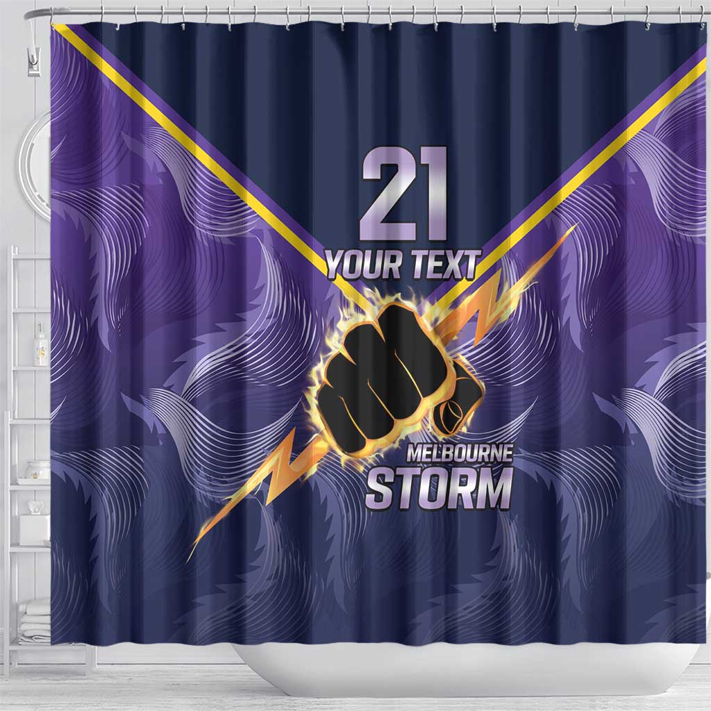 NRL Storm Custom Shower Curtain Minimalism Style