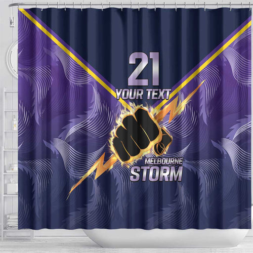 NRL Storm Custom Shower Curtain Minimalism Style
