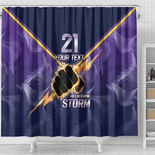 NRL Storm Custom Shower Curtain Minimalism Style
