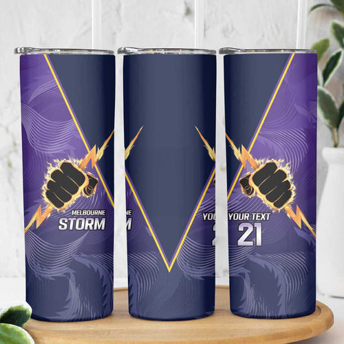 NRL Storm Custom Skinny Tumbler Minimalism Style