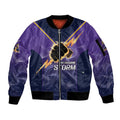 NRL Storm Custom Sleeve Zip Bomber Jacket Minimalism Style