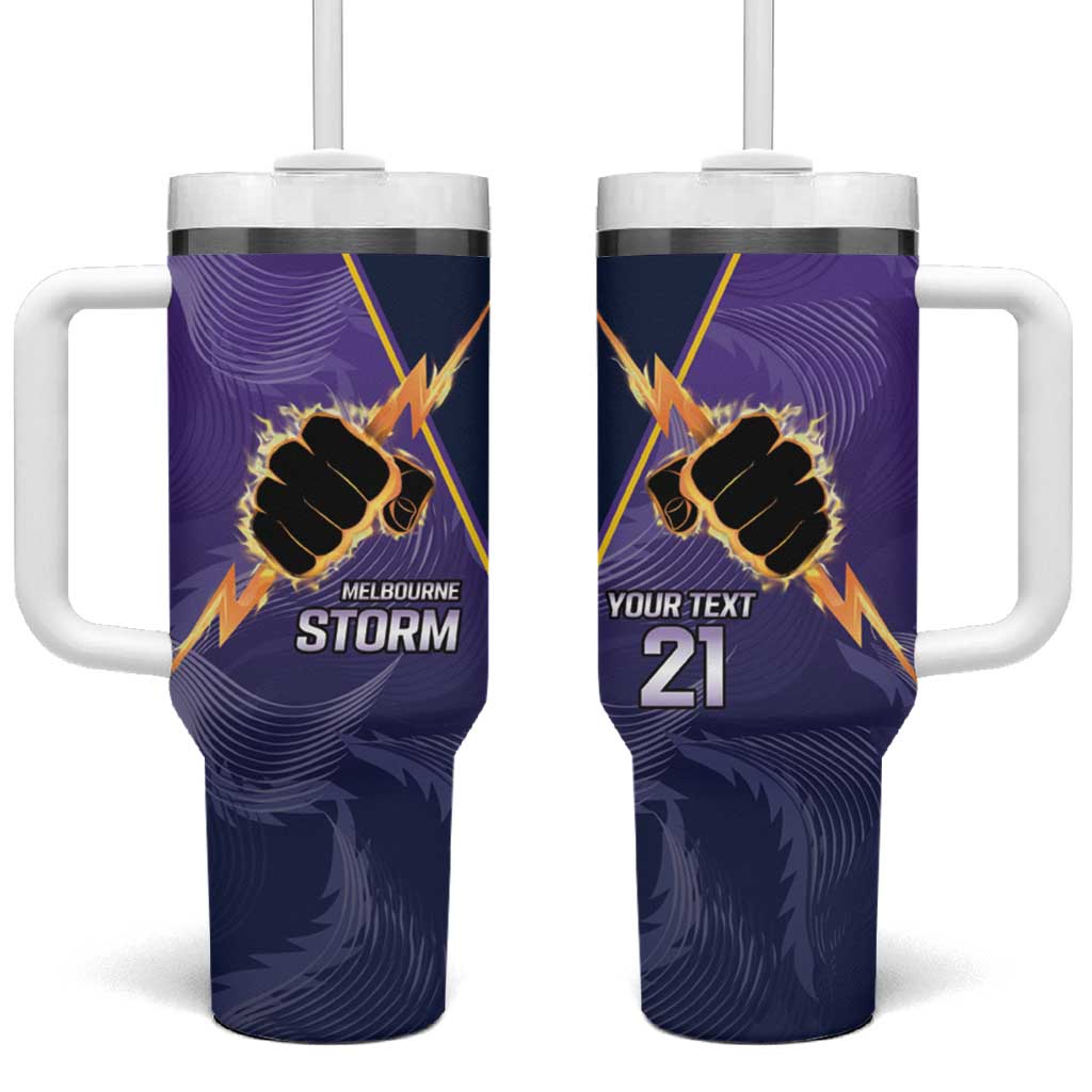 NRL Storm Custom Tumbler With Handle Minimalism Style