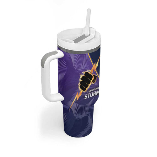 NRL Storm Custom Tumbler With Handle Minimalism Style