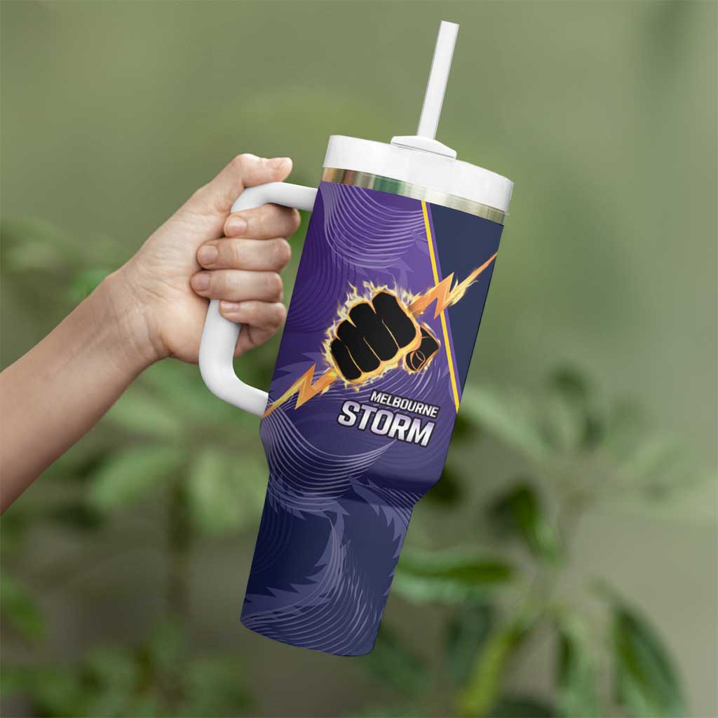 NRL Storm Custom Tumbler With Handle Minimalism Style