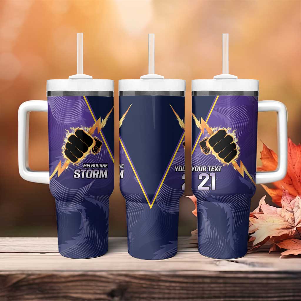 NRL Storm Custom Tumbler With Handle Minimalism Style