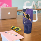 NRL Storm Custom Tumbler With Handle Minimalism Style