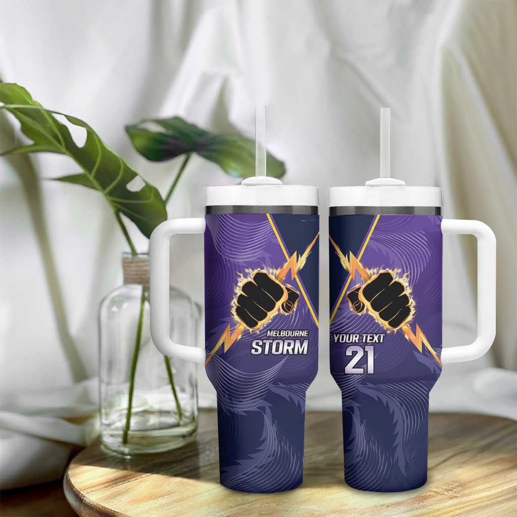 NRL Storm Custom Tumbler With Handle Minimalism Style