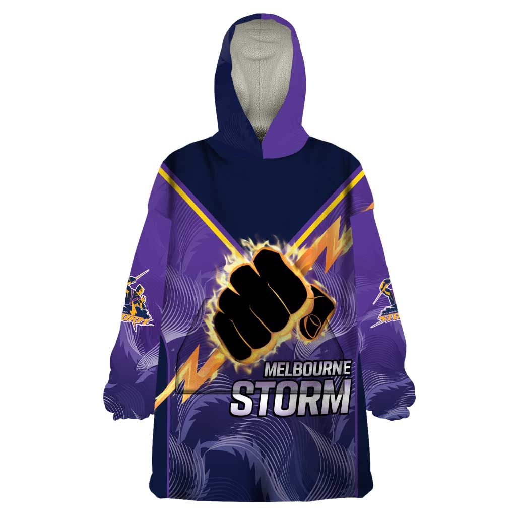 NRL Storm Custom Wearable Blanket Hoodie Minimalism Style