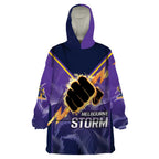 NRL Storm Custom Wearable Blanket Hoodie Minimalism Style