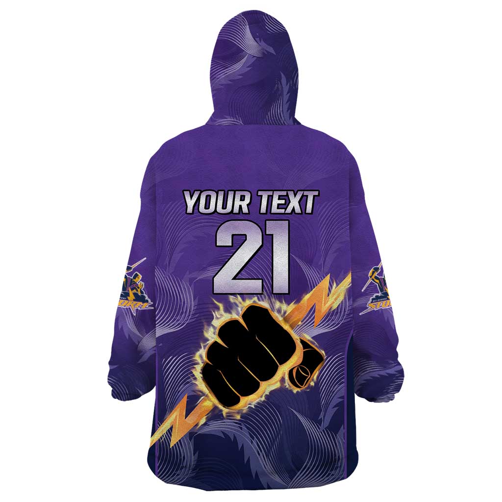 NRL Storm Custom Wearable Blanket Hoodie Minimalism Style